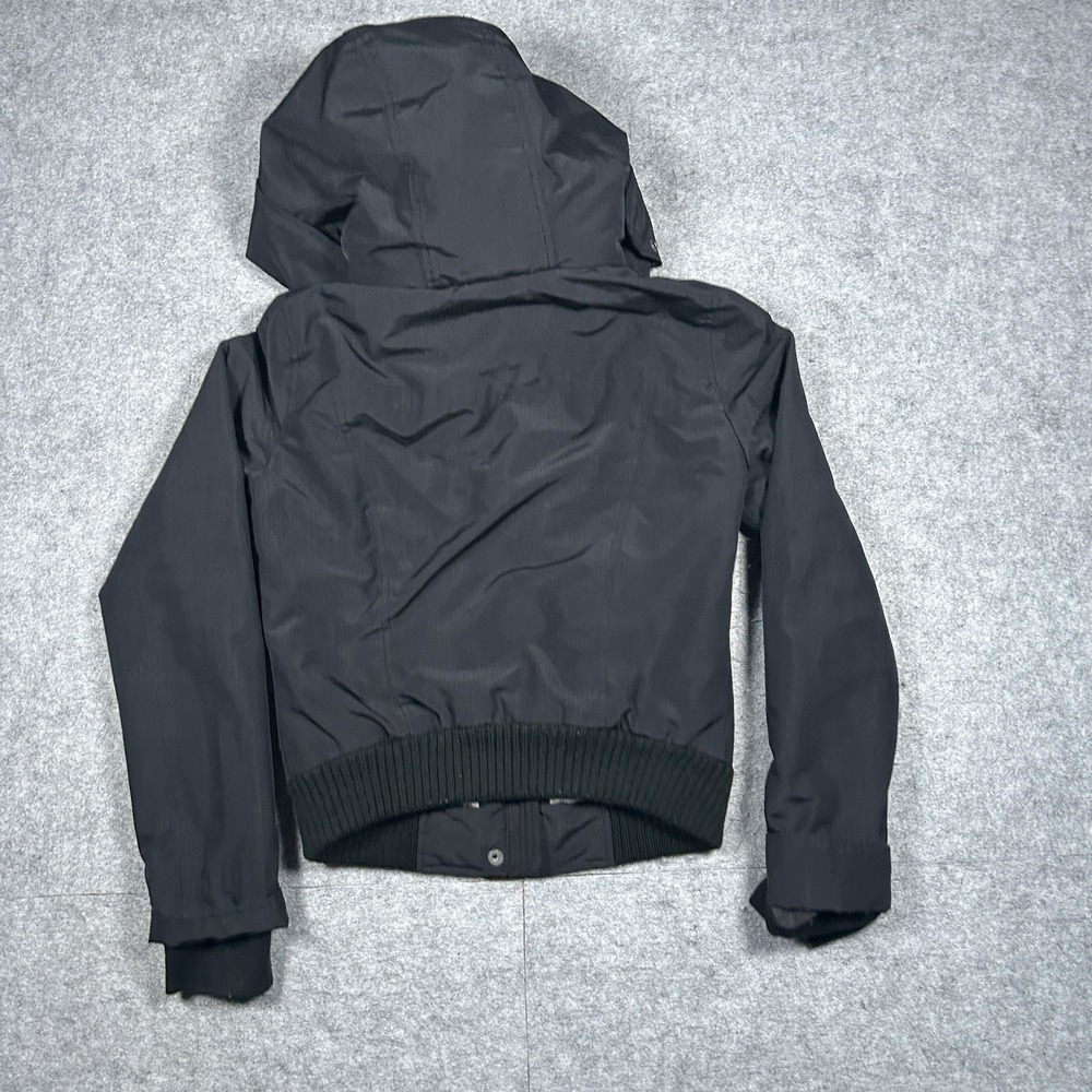 Hollister Jacket Womens Size xxs Black All Weather Hooded Sherpa Lined Y2k‎ - Picture 12 of 14
